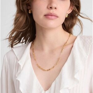 Madewell Gold Tone Mixed Chain Infinity Link and Bar Station Necklace 22 Inch